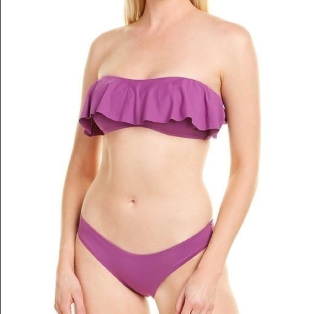 L*Space By Monica Wise Women 2 Piece Bikini Bathing Suit Strapless L NWT